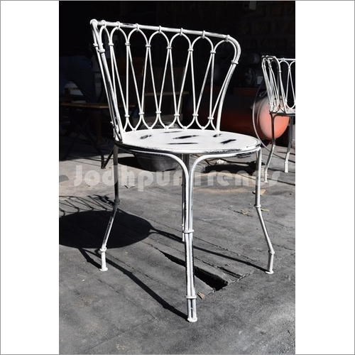 Polished Industrial Half Round Chair