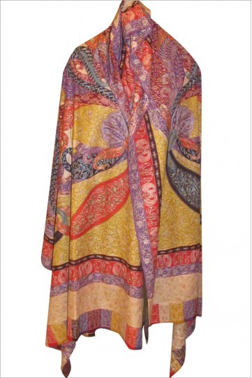 Pashmina.Kalamkari Tajmahal Shawl 45/90