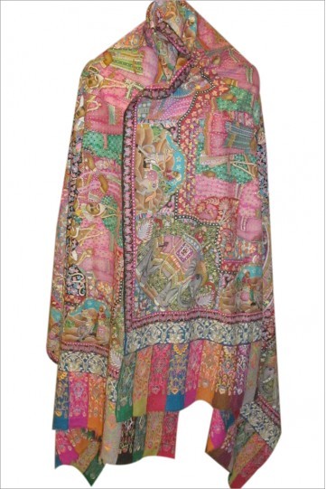 Pashmina Kalamkari Darbaar Shawl 45/90