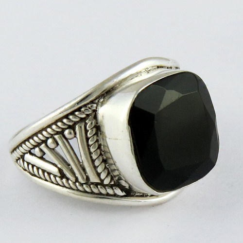 Women's Love Black Onyx 925 Sterling Silver Ring