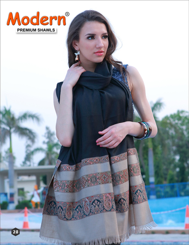 Black And Light Brown Traditional Shawls