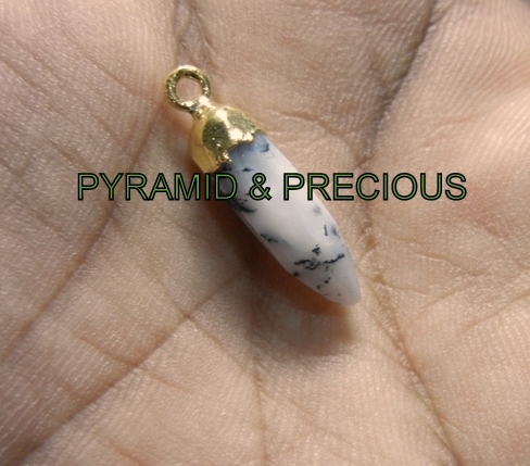 DENDRITE OPAL SPIKES ELECTROPLATED PENDANT