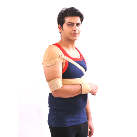 Cuff and Collar - Fabric Adjustable Beige Shoulder Sling, Straps | Durable, Washable, Comfortable, Arm Support