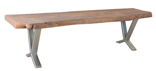 LIVE EDGE ORGANIC - Wood & Metal, 1500x400x750 mm, Brown | Natural Wood, Metal Legs, Rustic Durable Style