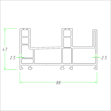 Sliding Frame 2.5 Track(WOT) LS 68 - Aluminum 68mm Silver, Smooth Sliding Durable Frame