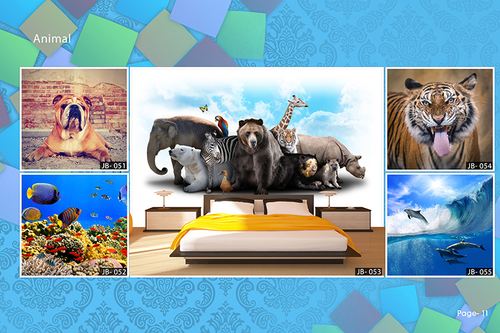 3D Animal Wallpaper - Textile Material, 75 Feet Long, 61-70 mm Thick | Eye-Catchy Pattern, Mesmerizing Finish, Stain Resistant