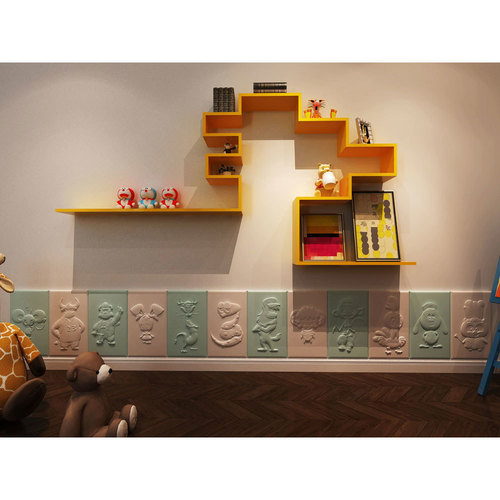 Anti-Shock Artistic 3D Leather Wall Panel Application: Children'S Room