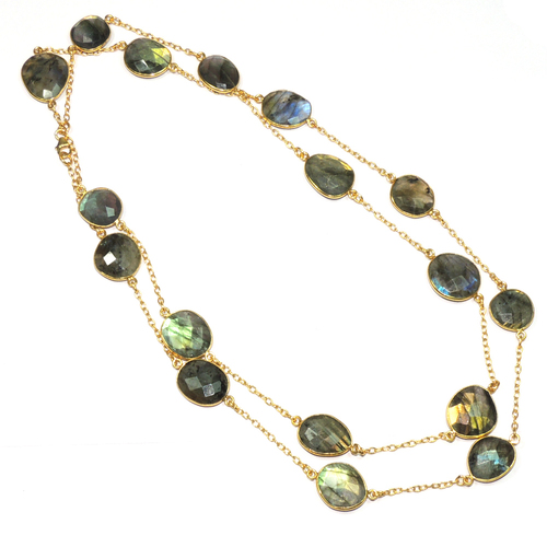 Labradorite 925 Sterling Sliver Necklace Jewelry