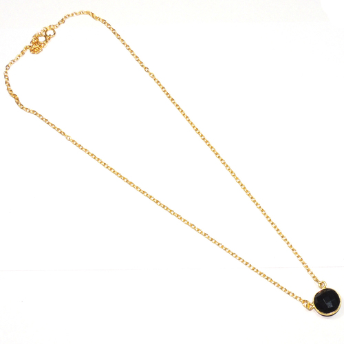 Black 925 Sterling Sliver Necklace Bezel Jewelry