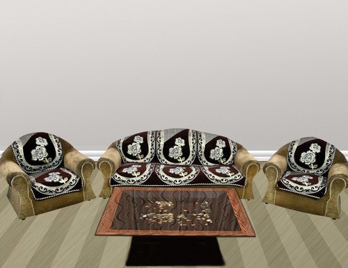 Sofa Cover - Chenille Fabric, Embroidered Pattern | Custom Sizes for Hotel & Home Use, Versatile Color Options