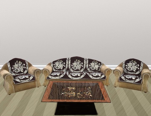 Sofa Cover - Chenille Fabric, Embroidered Pattern | Customized Styles for Home and Hotel Use, No Zipper