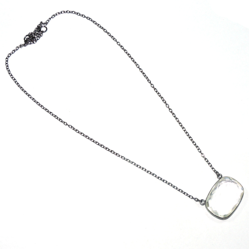 Crystal Baguette 925 Sterling Sliver Necklace