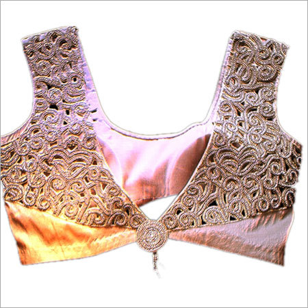 Golden And Pink Hand Embroidered Blouses