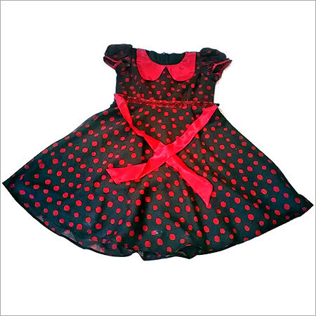 Polka Dots Frocks - Cotton, Size XS-XXS, Black and Red, Modern Style | Washable, Soft Touch, Shrink Resistant, Customizable Design