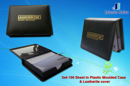 Plastic Molded Case with Leather Cover Notepad
