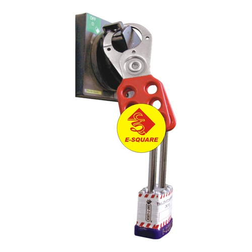Small RED Vinyl Coated Hasp - Mild Stainless Steel, 5 mm Shackle Thickness, 25 mm/38 mm Jaw Size | Industrial Safety, Accepts Up to 6 Padlocks, 90 Grams