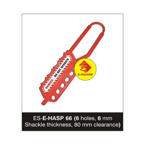 Red Or Customisable Flexible Lockout De Electric Hasp - 6 Holes, 6 Mm