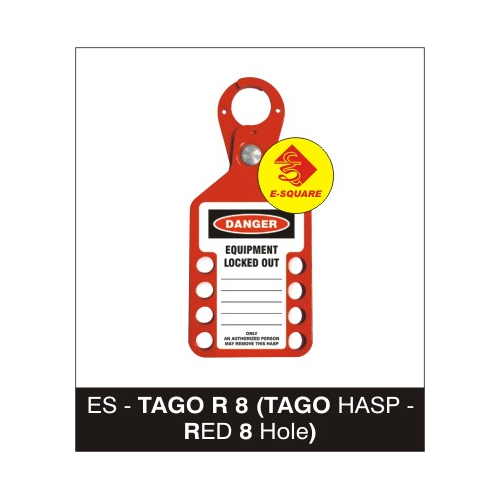 Lockout Tago Hasp - Red 8 Hole