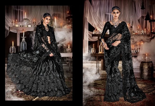 black designer saree
