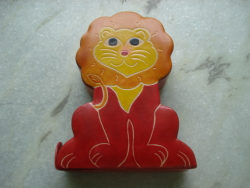 Character Face Leather Piggy Bank