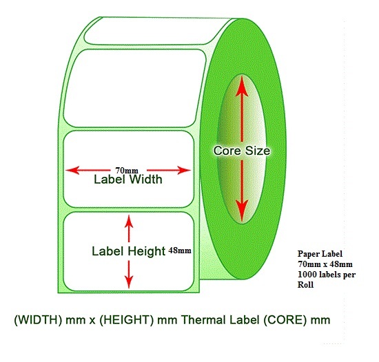 Barcode Label Paper Chomo (70mm*48mm*1000Labels)