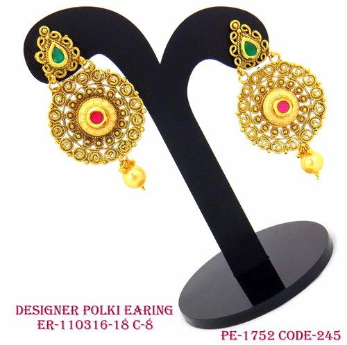 Antique Fashion Designer Polki Earring