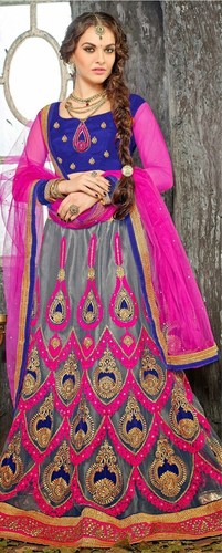 Pink And Blue Special Bridal Lehenga