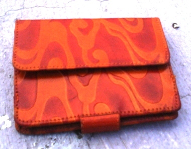 Embossed Leather Clutch Purse