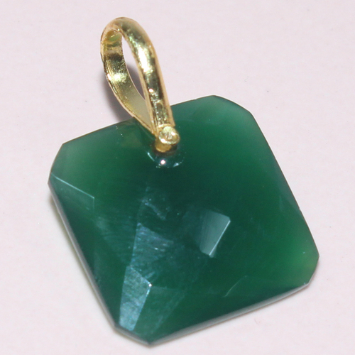 Green Onyx Cushion 925 Sterling Silver Pendant