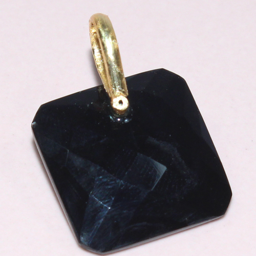 Black Spinel Cushion 925 Sterling Sliver Pendant Jewelry