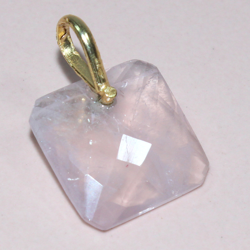 Rose Quartz Cushion 925 Sterling Silver Pendant Jewelry