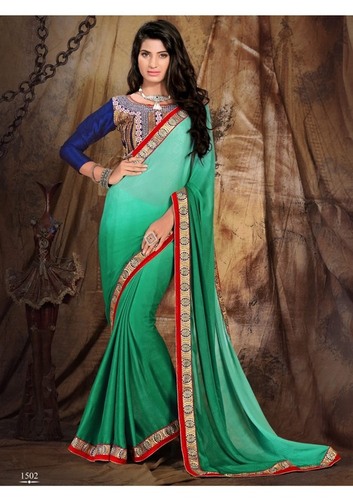 Stylish Designer Party Wear Saree With Embroidery