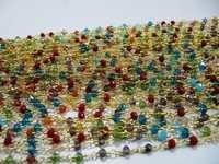 Multi Color Crystal Beaded Chain - Alloy Metal, 18-24 Inches, Multi-color Beads | Lightweight, Polished Finish, Customizable