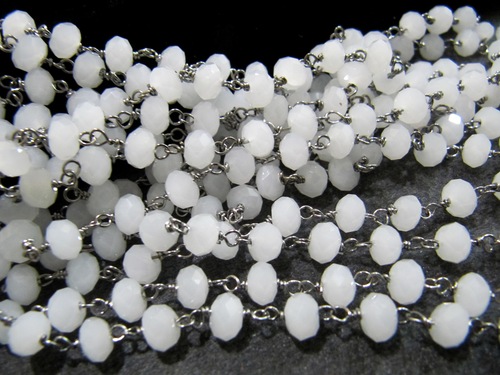 White Chalcedony Rosary Chain