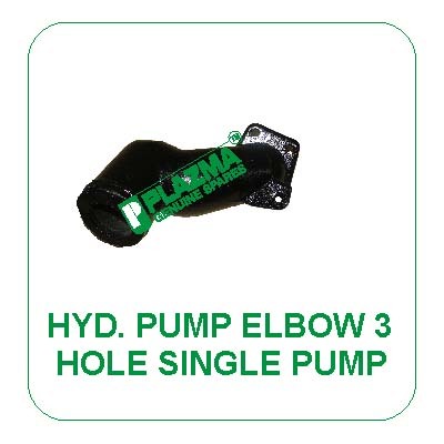 Hyd. Pump Elbow 3 Hole Single Pump Green Tractor - Cast Iron 50x100 mm Black, 2500 PSI, Three Ports, Durable Design