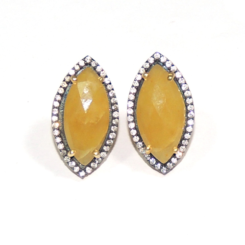 Gemstone Earring With CZ