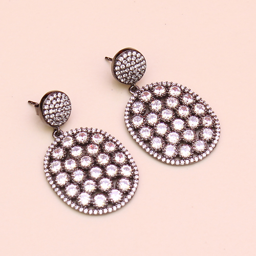 Big & Small CZ Oval 925 Sterling Sliver Studs Jewelry