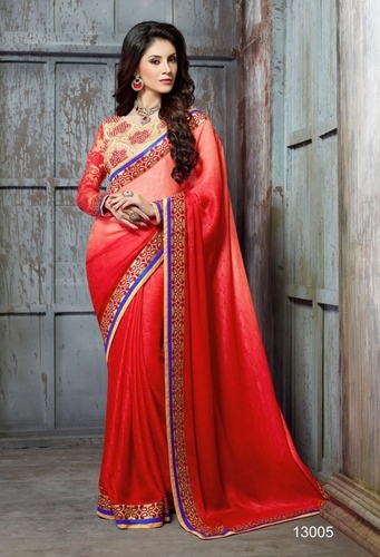 Red Stylish Party Saree