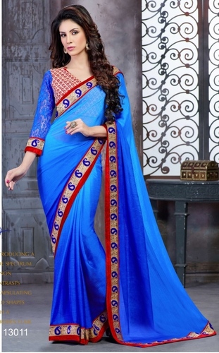 Stylish Designer Party Wear Saree With Embroidery