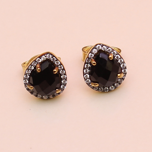 Black Onyx Pear 925 Sterling Sliver Earring