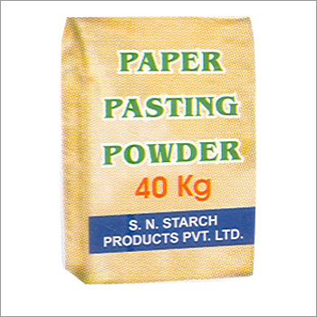 Paper Pasting Powder 40 Kg - Starch Based, Powder to Water Ratio 1:4, 20% Solid Content | Fast Drying, High Tackiness, Strong Adhesion