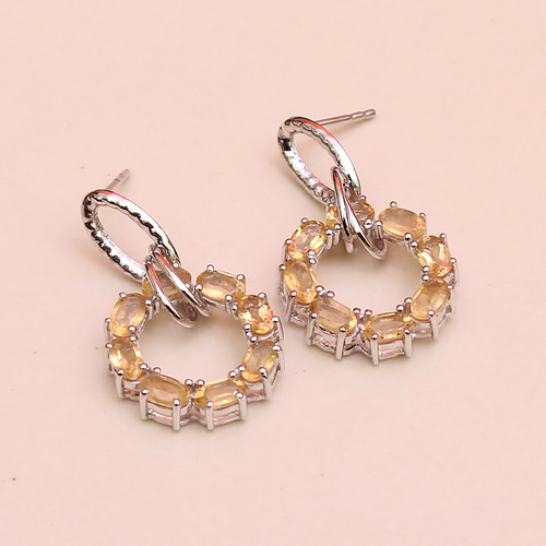 Citrine 925 Sterling Sliver Earring