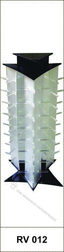 Eyewear Acrylic Display Revolving Stand - Acrylic & Aluminum, 15"x15"x21", Clear | 24 Frames Capacity, Customizable, Space-Saving