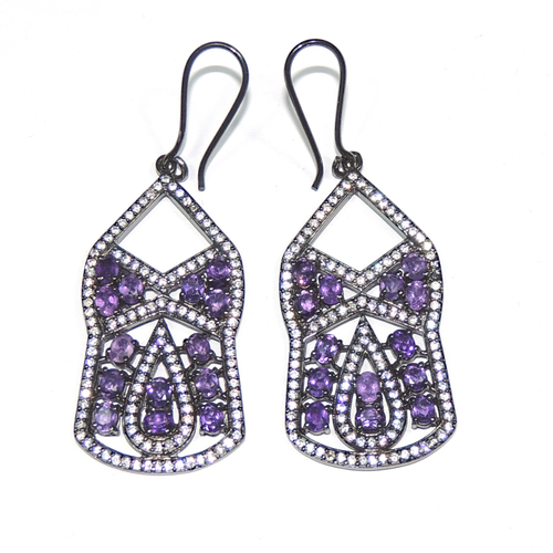 Amethyst 925 Sterling Sliver Earring Jewelry