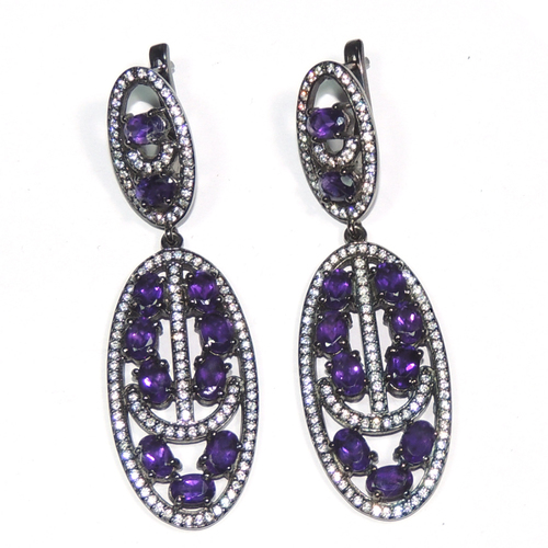 Gemstone Earring With CZ