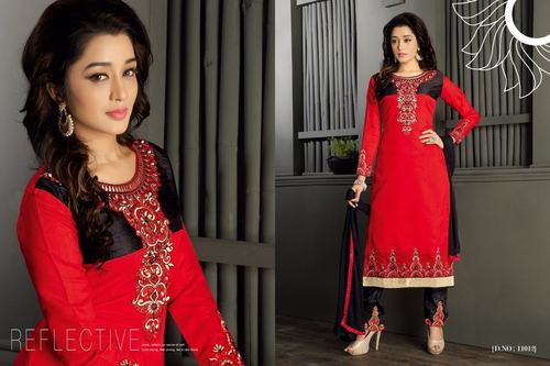 Pavitra Raftaar Chanderi Silk Suits - Chanderi Silk, Free Size, 12 Pcs | Embroidered, Elegant Design, Party Casual Wear, Dry Clean