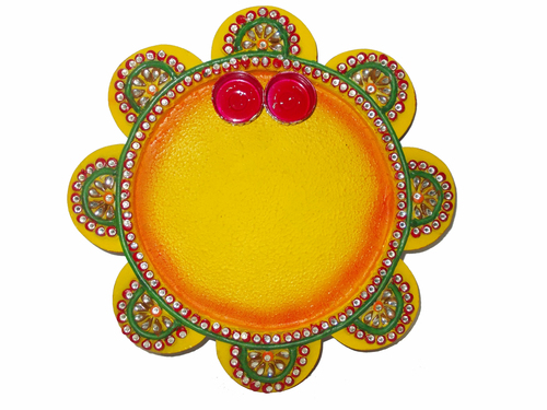 Decorative Marble Pooja Thali