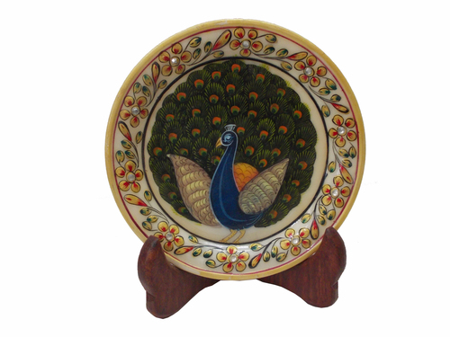 Decorative Marble Plate - Glossy Finished, Elegant Design for Artful Display & Gifting