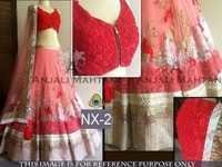 Fancy Designer Stylish Latest Pink Lehenga - Net Fabric, Semi-stitched, Free Size | Red & Cream Embroidered With Laces, Sleeveless, Breathable