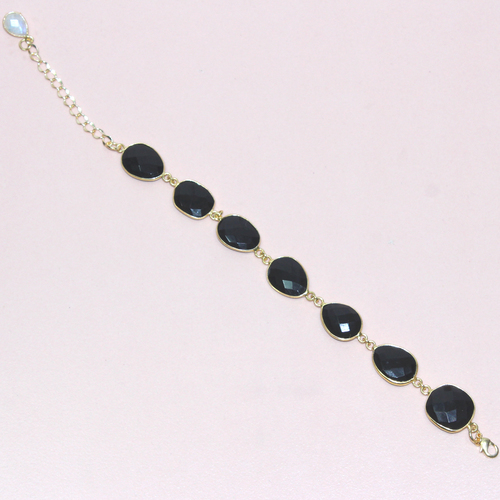 Black Onyx Pear 925 Sterling Sliver Bracelet